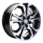 Автомобильные диски KDW KD1724 6,5x17 5*114,3 Et:50 Dia:66,1 Black Front Polished